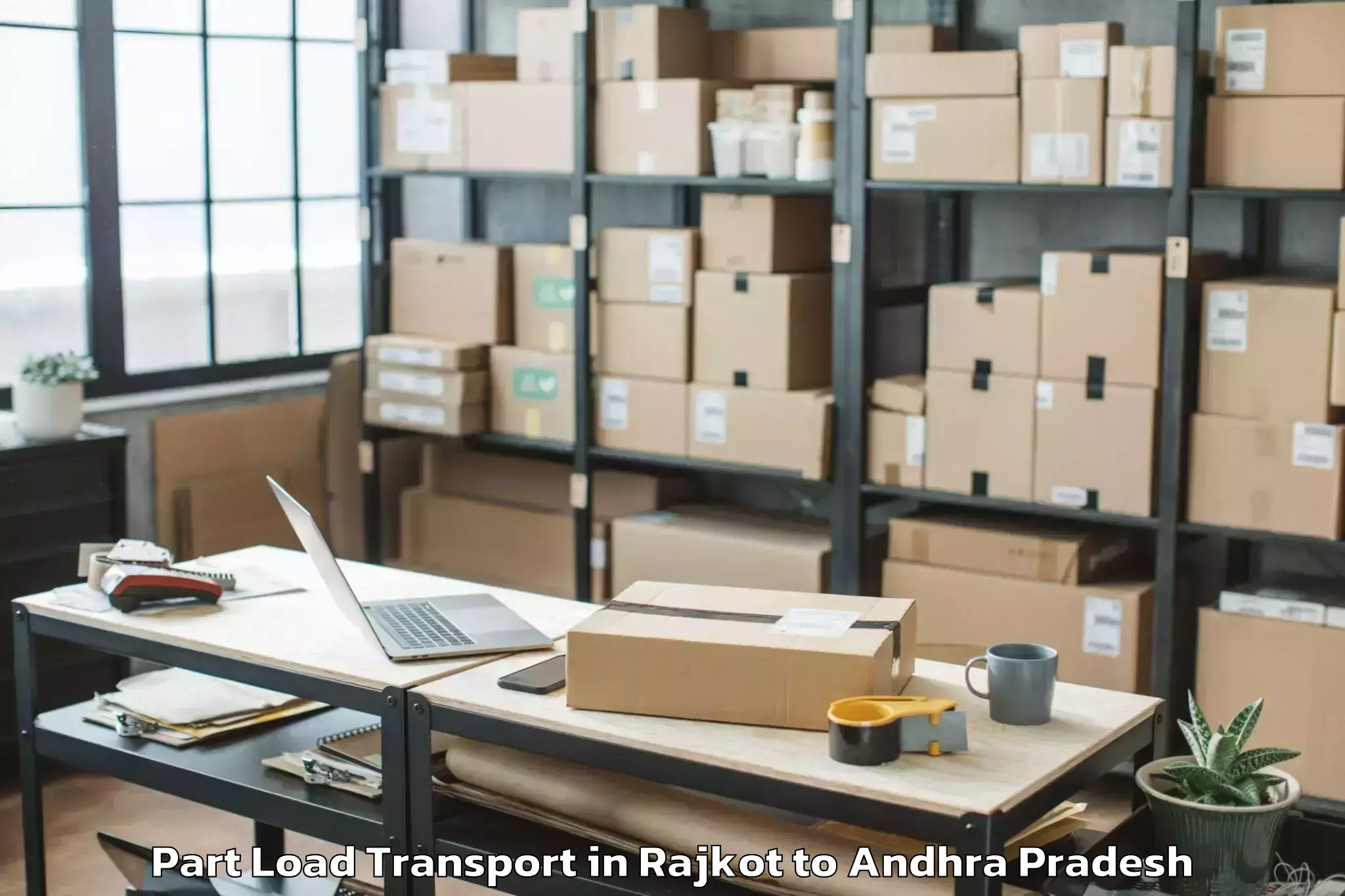 Reliable Rajkot to Pedakurapadu Part Load Transport